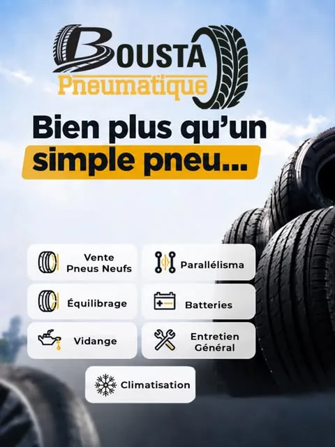 Affiche des services Pneumatique Bousta